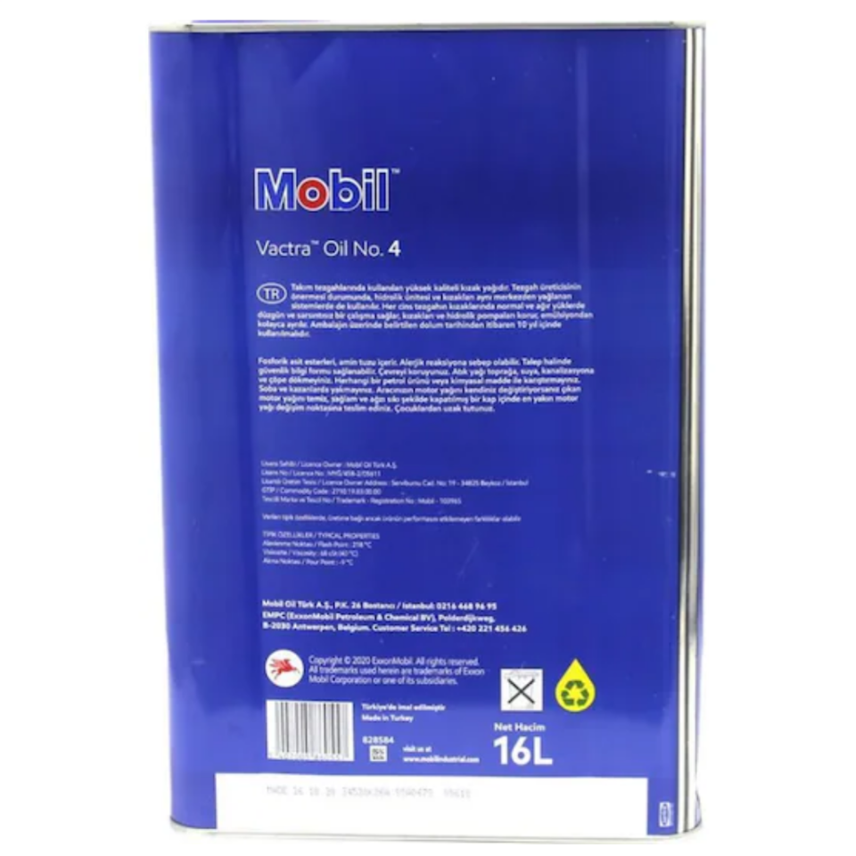 Mobil Vactra Oil No 4 - 16 Litre Kızak Yağı