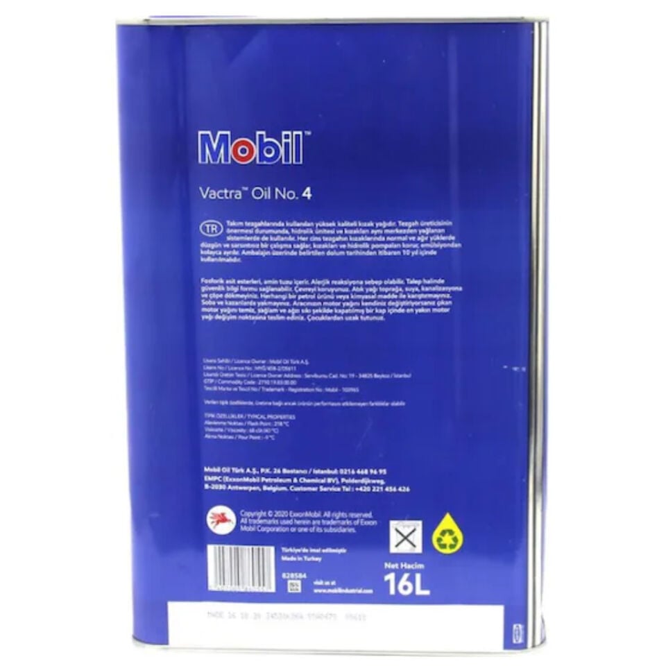 Mobil Vactra Oil No 4 - 16 Litre Kızak Yağı