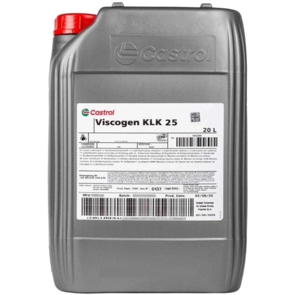 Castrol Viscogen KLK 25 - 20 Litre Sentetik Yüksek Sıcaklık Zincir Yağı